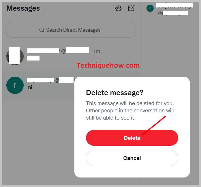  click on the red Delete button