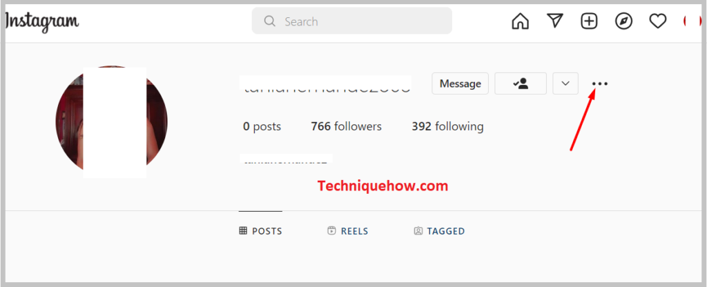 click on the three dots on instagram