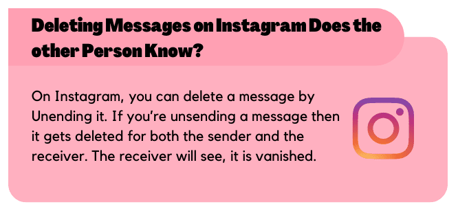 delete a message on Instagram does the other person know