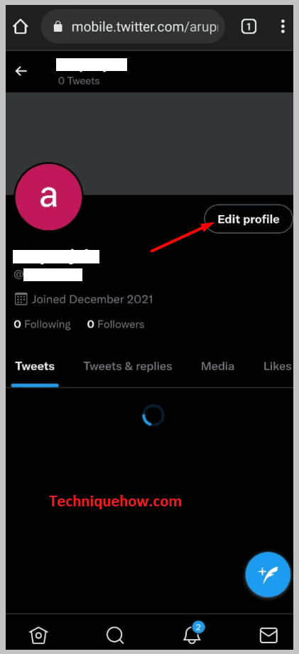 edit profile icon twitter