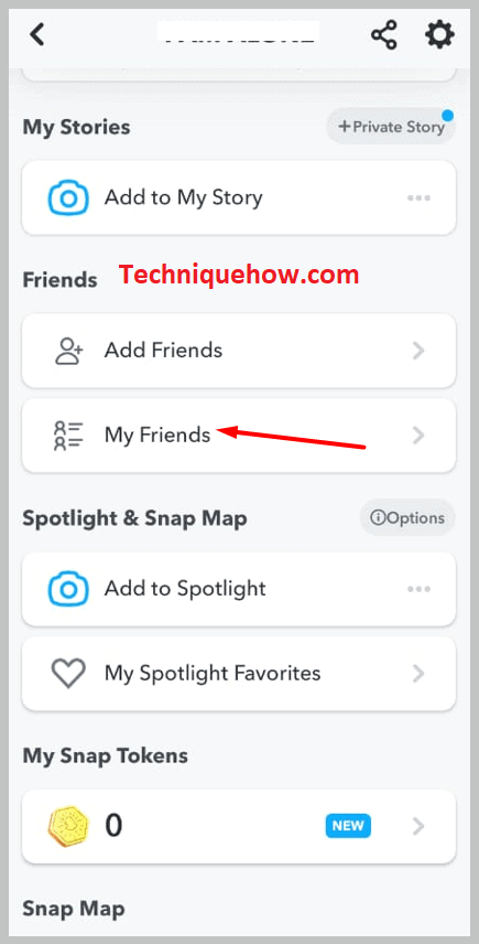 my friends section on snapchat
