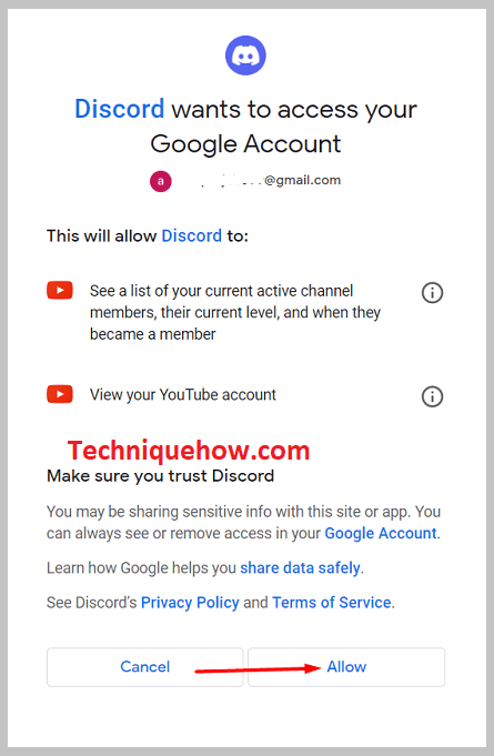 google Account & Allow permissions