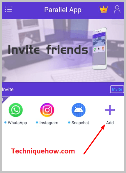 option with a “+” icon