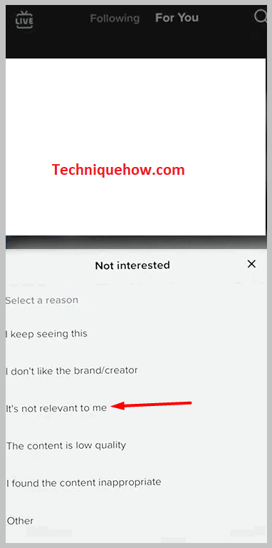 select a relevant reason