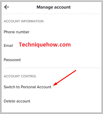 switch to personal account tiktok