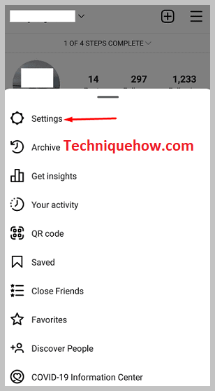 tap on the Settings on instagram