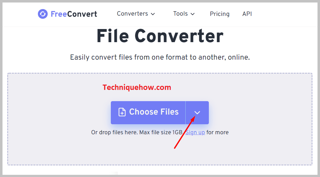 the drop-down freeconvert