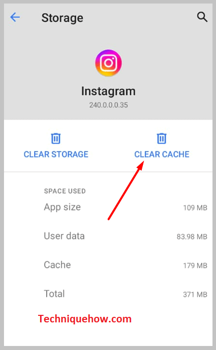  red Clear Cache option