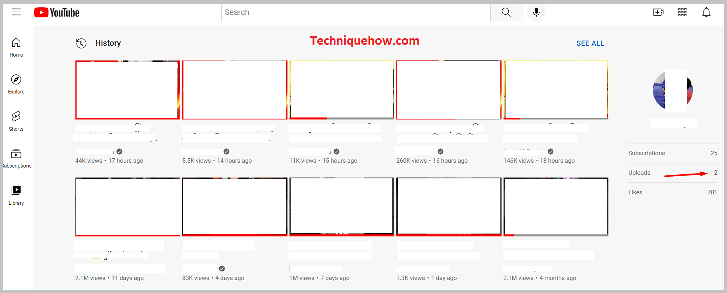 there's the Uploads option
