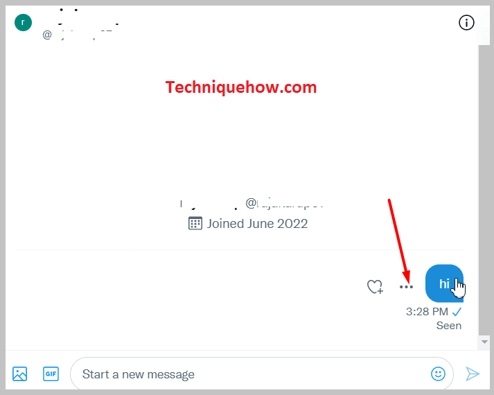 three dots icon next to the message