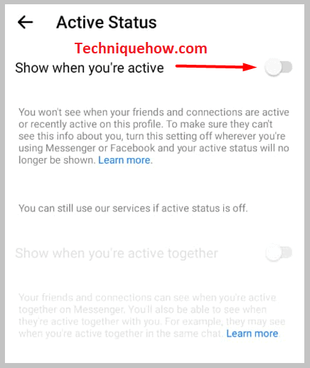 toggle bar and a pop-up
