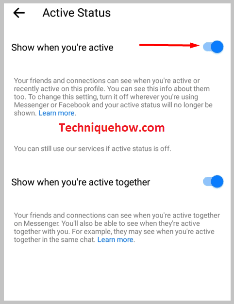 toggle button to ON