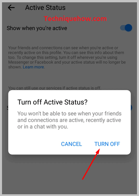 turn OFF your active status messenger