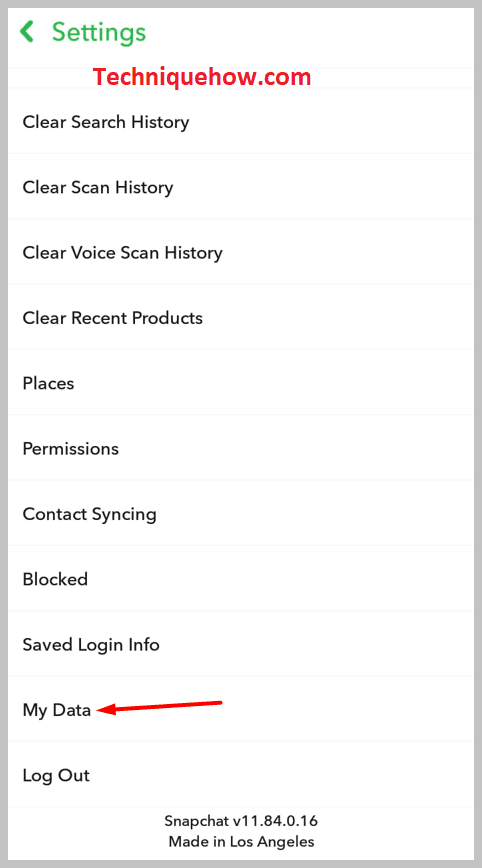 you'll see the option My Data
