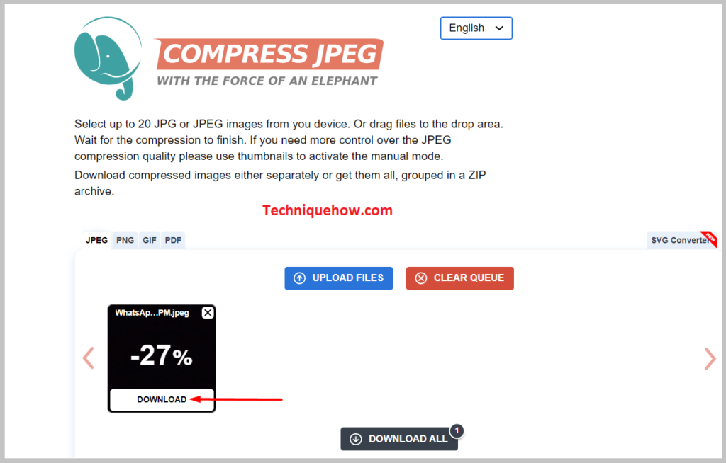 A DOWNLOAD option will appear in the place of