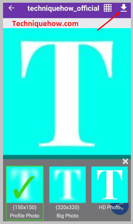A zoomed profile picture will appear in front