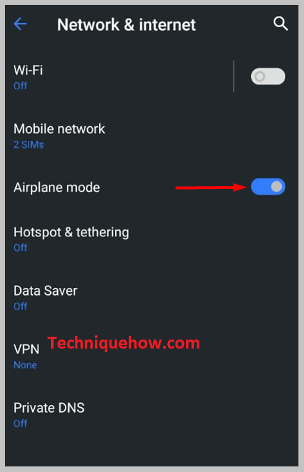 Airplane mode on