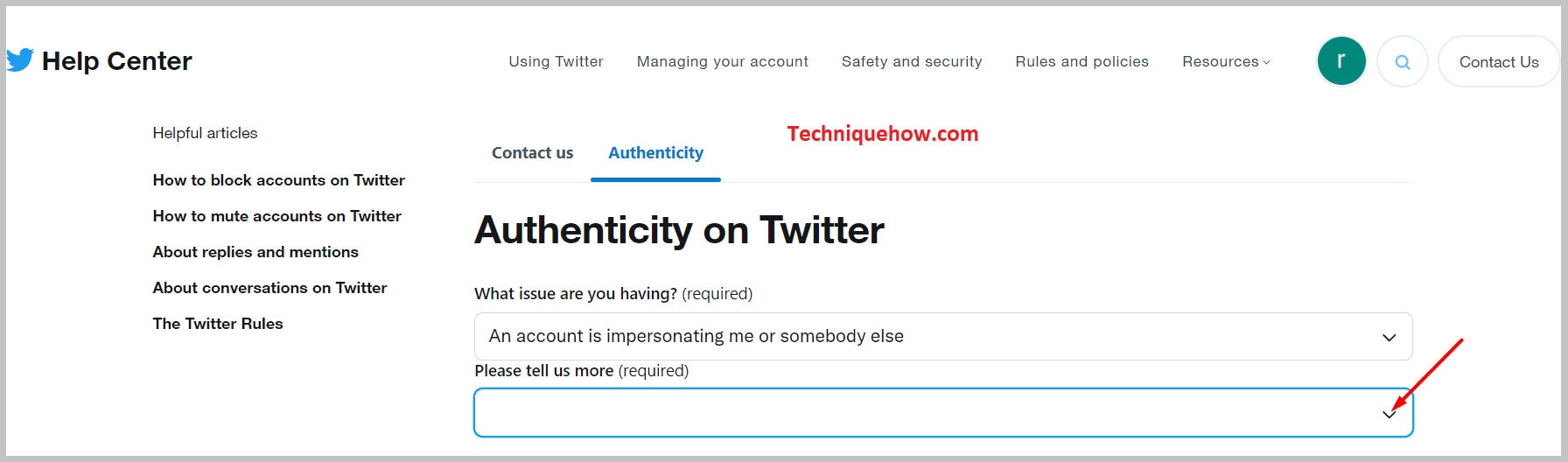 An account is pretending 