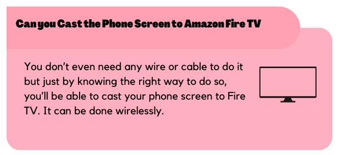 Can you Cast the Phone Screen to Amazon Fire TV