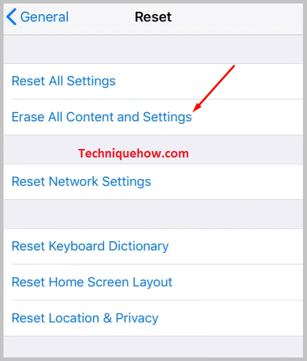 Choose Erase all content and Settings.