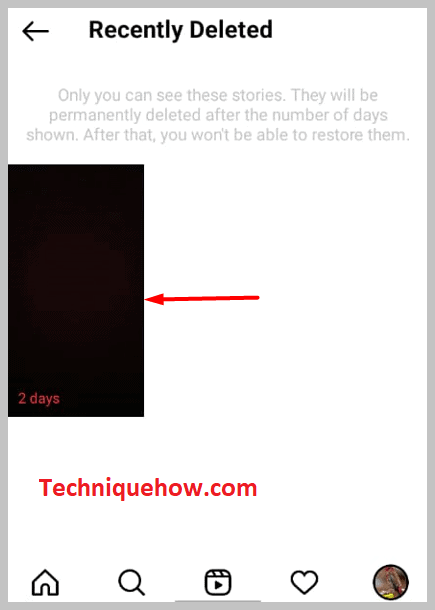 Choose and tap on the recently deleted post that you want