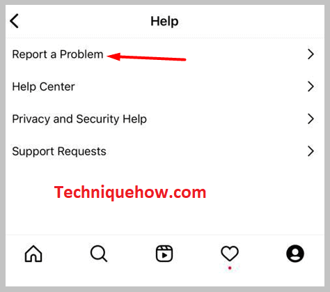Choose ‘Report a problem’.