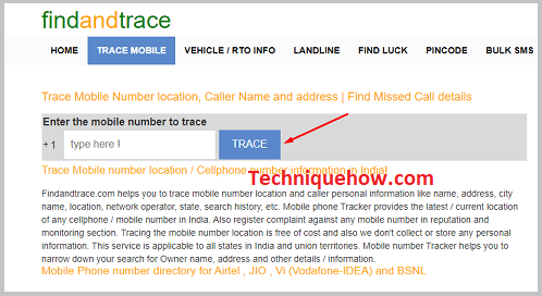 Click Trace Button on findandtrace