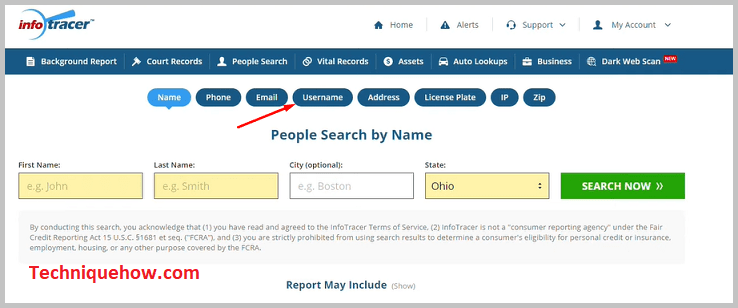 Click Usename