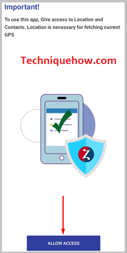 Click on Allow Access