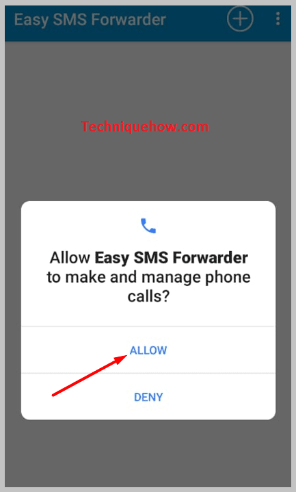 Click on Allow to permit the application easy sms