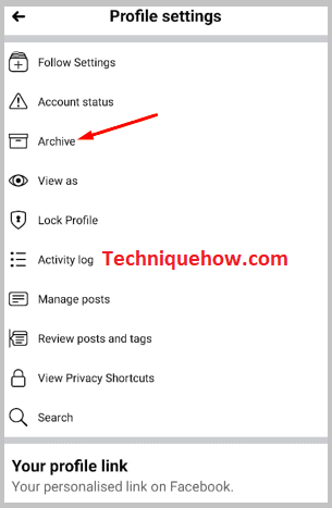 Click on Archive option