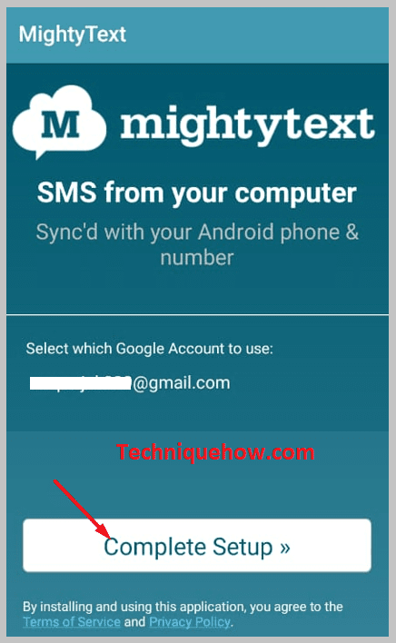 Click on Complete Setup