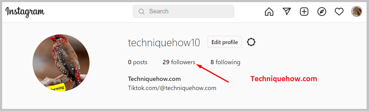 Click on 'Followers', and locate the profile