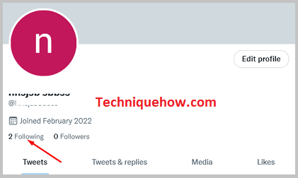 Click on Following