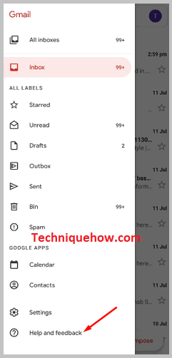 Click on Help and feedback