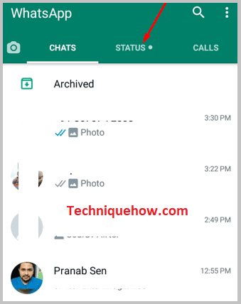 Click on Status