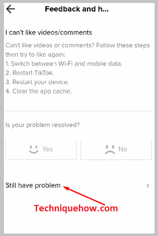 Click on Still have a problem