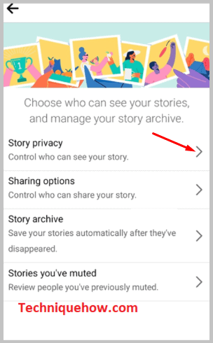 Click on Story privacy