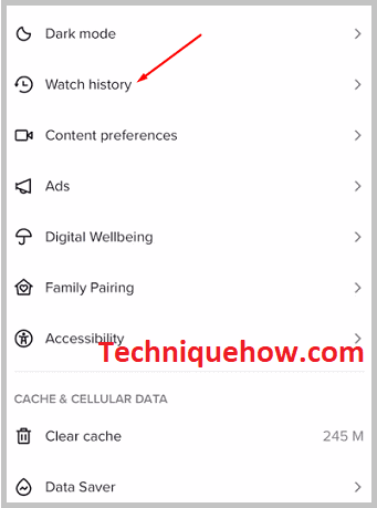 Click on Watch History