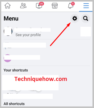 Click on gear icon