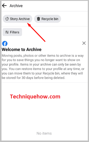 Click on story Archive option