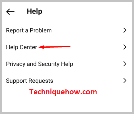 Click on the option Help Center