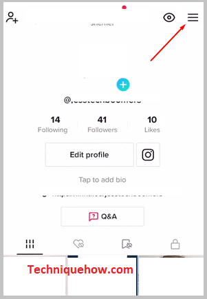 Click on three line bar