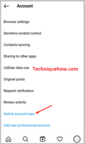 Click to Account Type