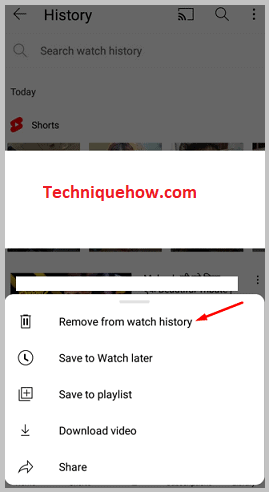Click to Remove from watch history