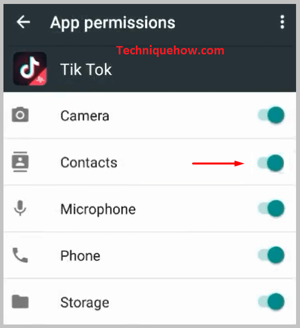 Contacts option is turned off turn it on