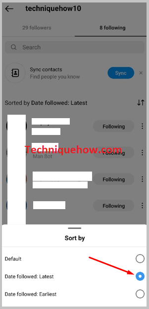 Date followed Latest