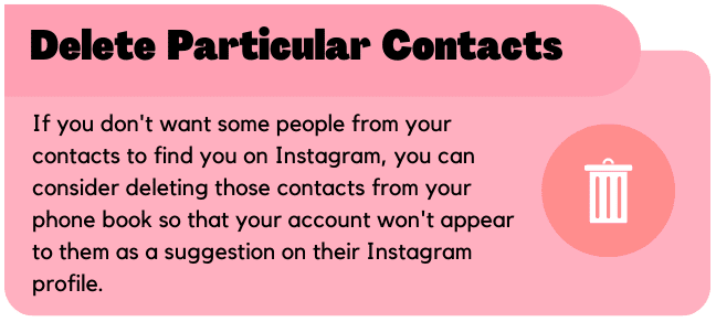 Delete particular contacts