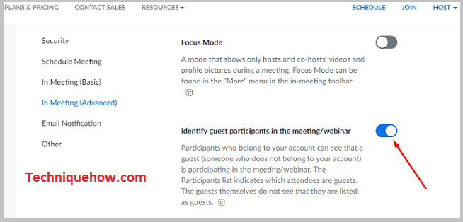 Enable Identify guest participants in the meeting webinar