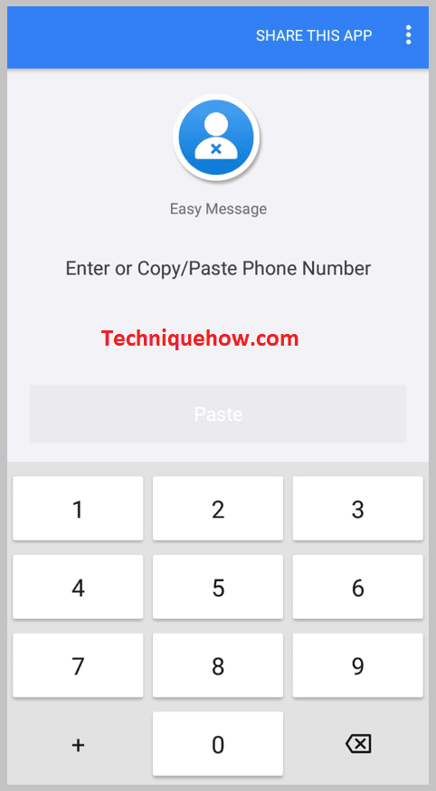 Enter or just copy-paste the contact number